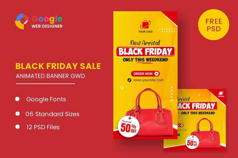 BLACK FRIDAY SALE BAG HTML5 BANNER ADS GWD